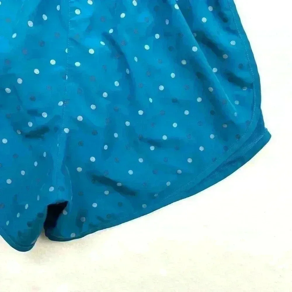 Nike Women's Blue Polkadots‎ Dri-Fit Mesh Side Running Athletic Shorts Size M
